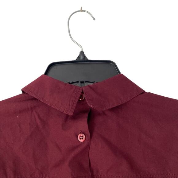 See By Chloe Burgundy Cotton Eyelet Blouse size 36 US 4 Small Obscure Purple - Picture 4 of 8